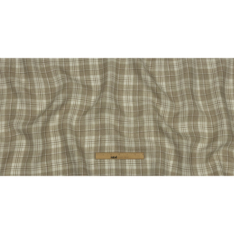 Beige and Cream Plaid Lightweight Linen Woven