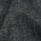 Metallic Silver and True Navy Foiled Medium Weight Linen Woven
