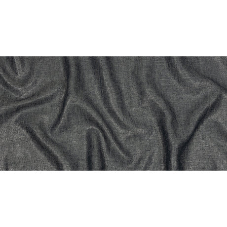 Metallic Silver and True Navy Foiled Medium Weight Linen Woven