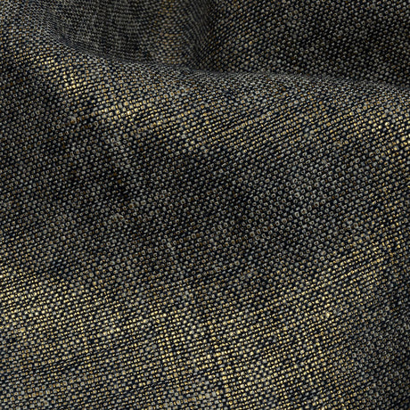 Metallic Gold and True Navy Foiled Medium Weight Linen Woven
