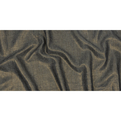 Metallic Gold and True Navy Foiled Medium Weight Linen Woven