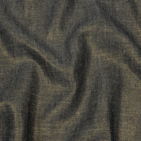 Metallic Gold and True Navy Foiled Medium Weight Linen Woven
