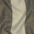 Navy and Tofu Awning Striped Medium Weight Linen Woven with Gold Foil