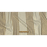 Beige and Ivory Awning Striped Medium Weight Linen Woven with Gold Foil