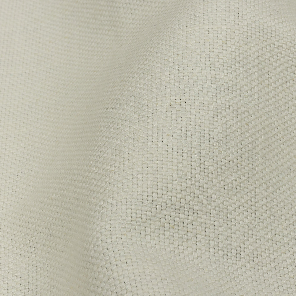 Ivory Linen and Cotton Basketweave Canvas