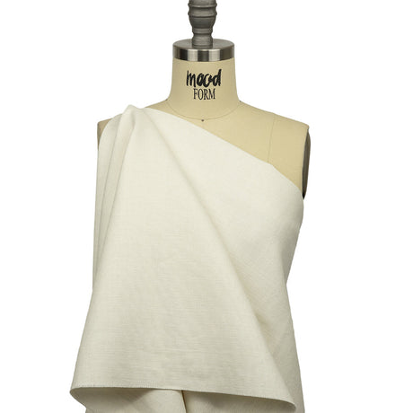 Ivory Linen and Cotton Basketweave Canvas