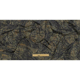 Italian Olive, Orange and Black Abstract Warp Printed Polyester Faille