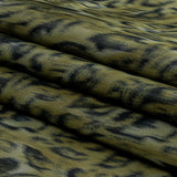 Italian Olive Green and Blue Graphite Spotted Warp Printed Polyester Faille