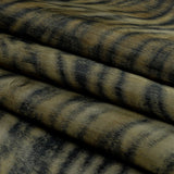 Italian Golden Olive and Black Tiger Stripes Warp Printed Polyester Faille
