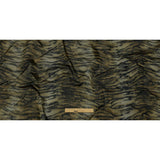 Italian Golden Olive and Black Tiger Stripes Warp Printed Polyester Faille