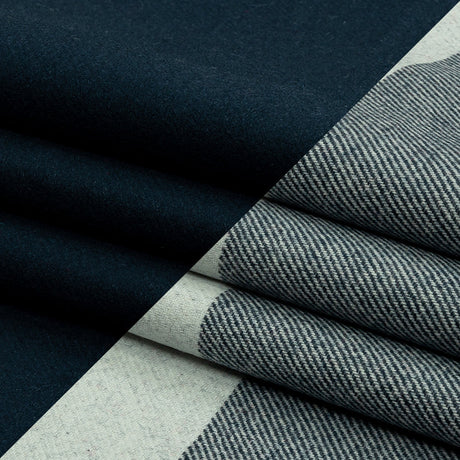 Famous Designer Red, White and Navy Stripes Brushed Twill Double Cloth Coating