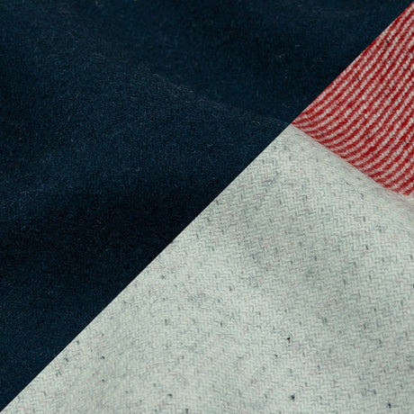 Famous Designer Red, White and Navy Stripes Brushed Twill Double Cloth Coating