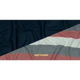 Famous Designer Red, White and Navy Stripes Brushed Twill Double Cloth Coating