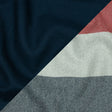 Famous Designer Red, White and Navy Stripes Brushed Twill Double Cloth Coating