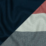 Famous Designer Red, White and Navy Stripes Brushed Twill Double Cloth Coating