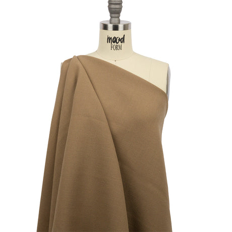 Tan Wool Crepe Double Cloth