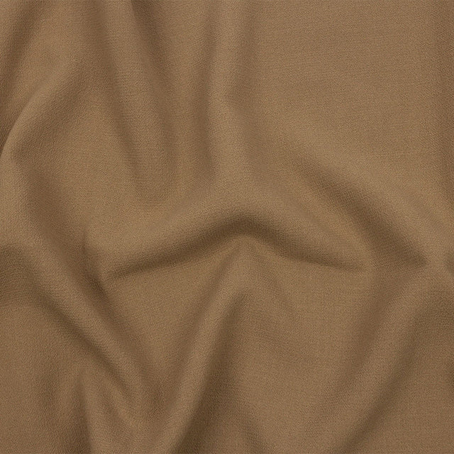 Tan Wool Crepe Double Cloth
