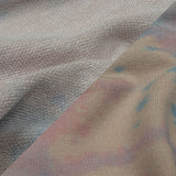 Beige, Blue and Pink Tie Dye Stretch Polyester and Rayon French Terry