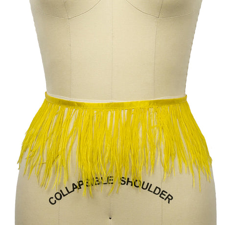 Ostrich Feather Fringe Trim 5" Single Ply - Golden Kiwi - Aviana Collection