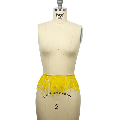 Ostrich Feather Fringe Trim 5" Single Ply - Golden Kiwi - Aviana Collection
