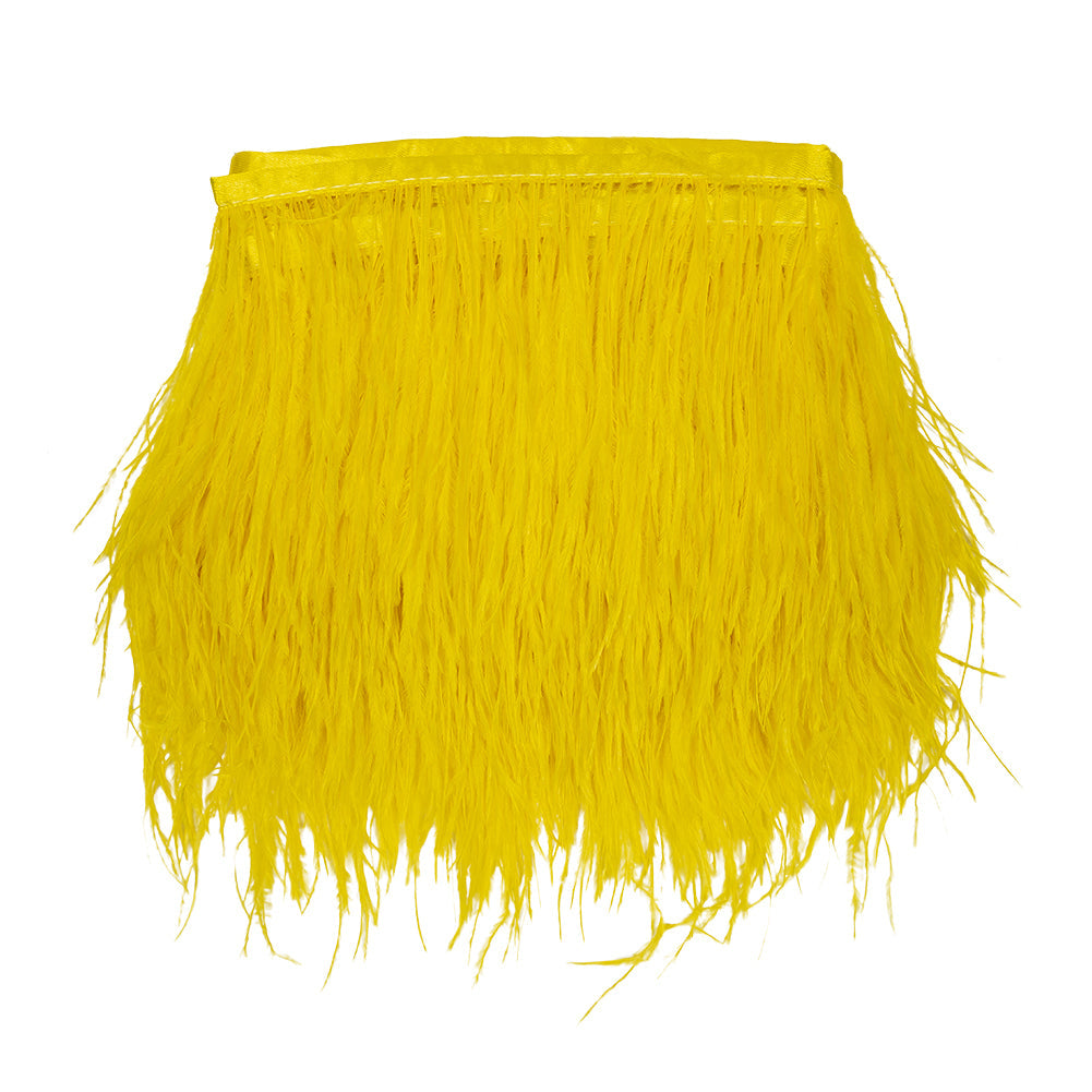 Ostrich Feather Fringe Trim 5" Single Ply - Golden Kiwi - Aviana Collection