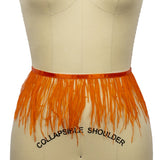 Ostrich Feather Fringe Trim 5" Single Ply - Orange - Aviana Collection