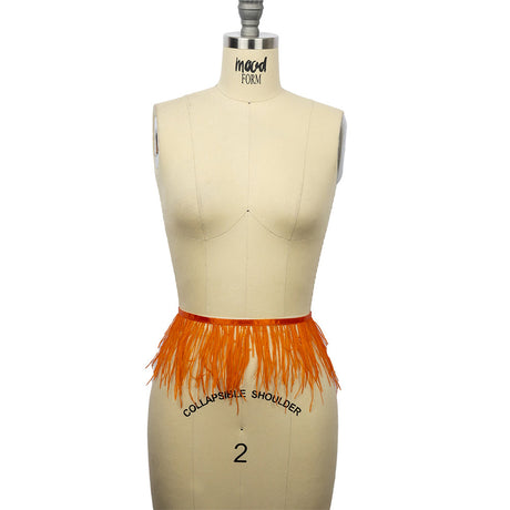 Ostrich Feather Fringe Trim 5" Single Ply - Orange - Aviana Collection
