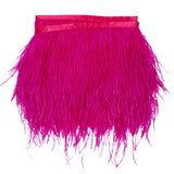 Ostrich Feather Fringe Trim 5" Single Ply - Fuchsia - Aviana Collection