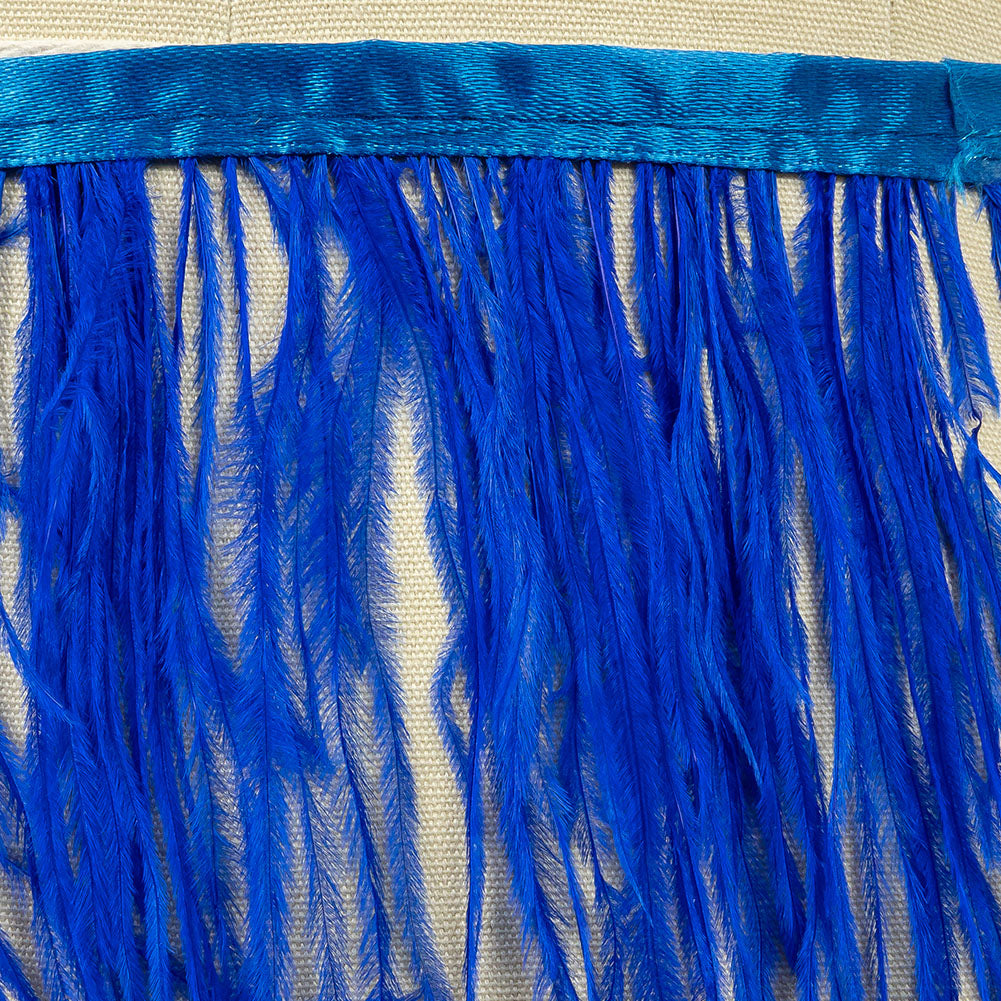 Ostrich Feather Fringe Trim 5" Single Ply - Blue - Aviana Collection