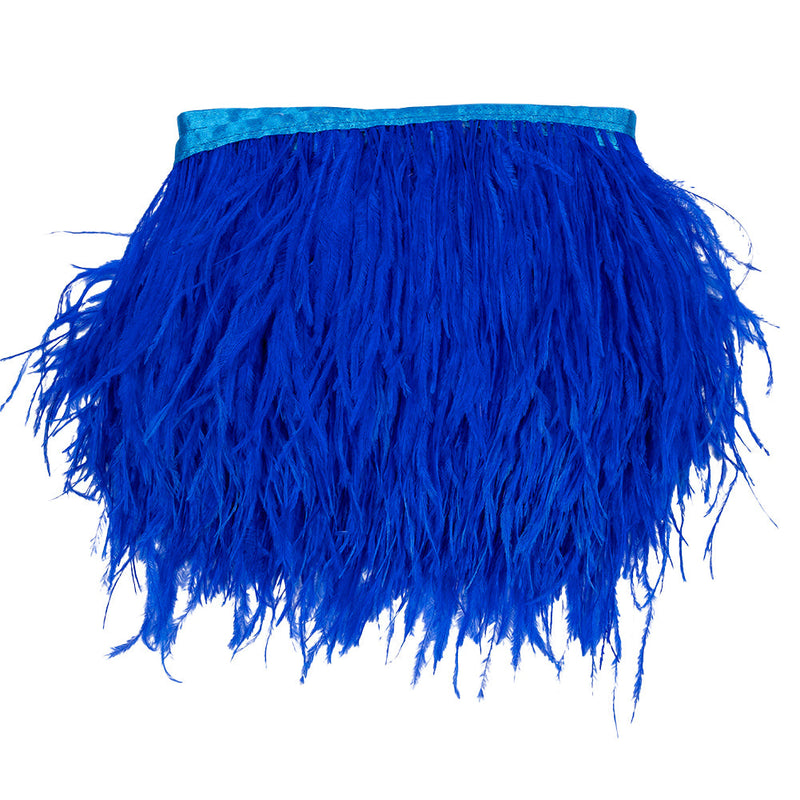 Ostrich Feather Fringe Trim 5" Single Ply - Blue - Aviana Collection