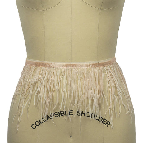Ostrich Feather Fringe Trim 5" Single Ply - Peach - Aviana Collection