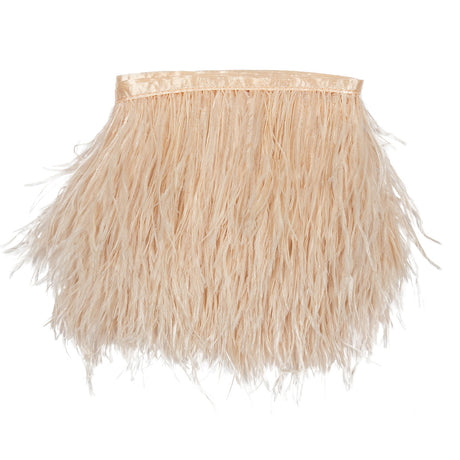 Ostrich Feather Fringe Trim 5" Single Ply - Peach - Aviana Collection