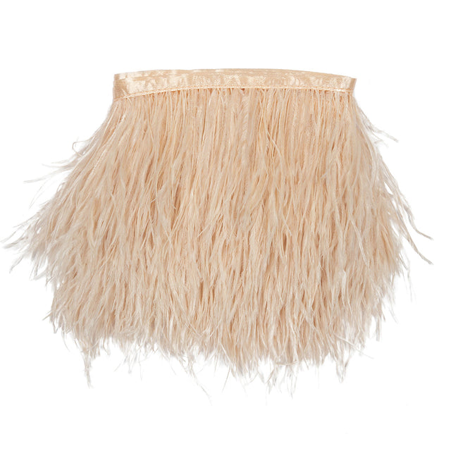 Ostrich Feather Fringe Trim 5" Single Ply - Peach - Aviana Collection