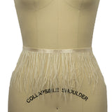Ostrich Feather Fringe Trim 5" Single Ply - Bone White - Aviana Collection