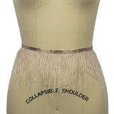 Ostrich Feather Fringe Trim 5" Single Ply - Nude - Aviana Collection