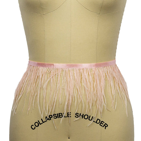 Ostrich Feather Fringe Trim 5" Single Ply - Baby Pink - Aviana Collection
