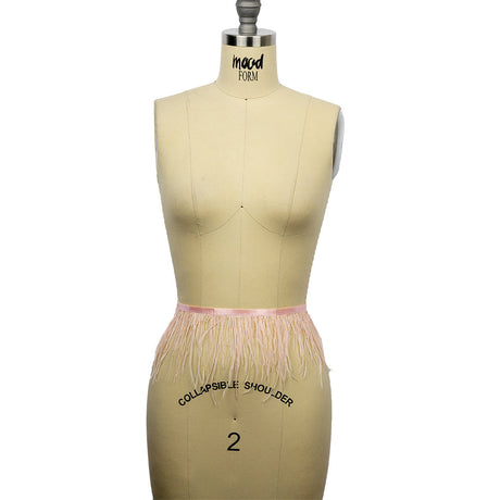 Ostrich Feather Fringe Trim 5" Single Ply - Baby Pink - Aviana Collection