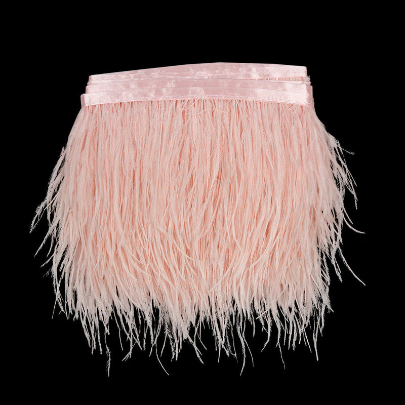 Ostrich Feather Fringe Trim 5" Single Ply - Baby Pink - Aviana Collection