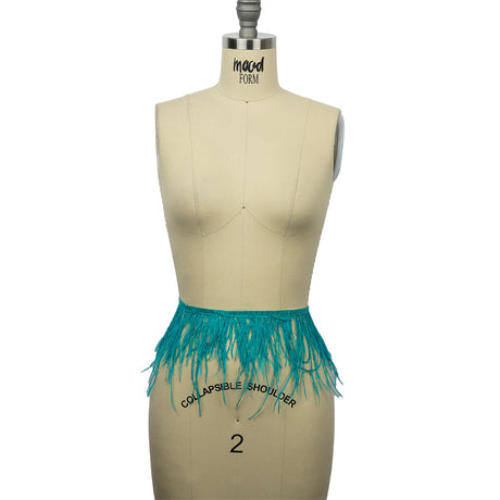 Ostrich Feather Fringe Trim 5" Single Ply - Turquoise - Aviana Collection