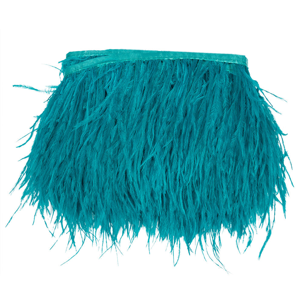 Ostrich Feather Fringe Trim 5" Single Ply - Turquoise - Aviana Collection