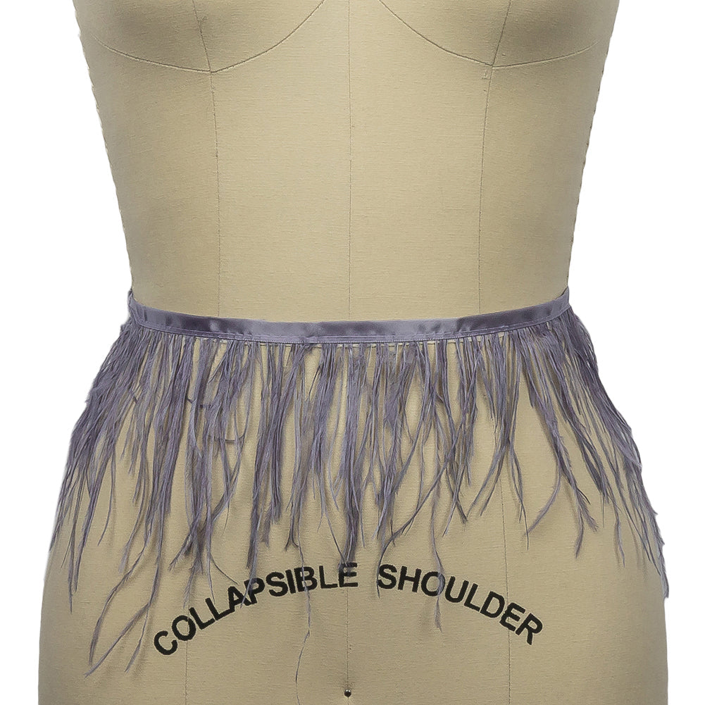 Ostrich Feather Fringe Trim 5" Single Ply - Iris - Aviana Collection