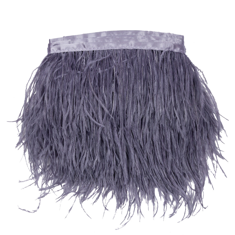 Ostrich Feather Fringe Trim 5" Single Ply - Iris - Aviana Collection