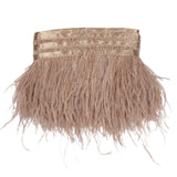 Ostrich Feather Fringe Trim 5" Single Ply - Blush - Aviana Collection