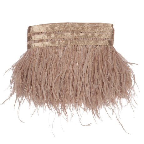 Ostrich Feather Fringe Trim 5" Single Ply - Blush - Aviana Collection