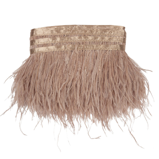 Ostrich Feather Fringe Trim 5" Single Ply - Blush - Aviana Collection