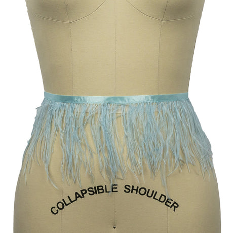 Ostrich Feather Fringe Trim 5" Single Ply - Baby Blue - Aviana Collection