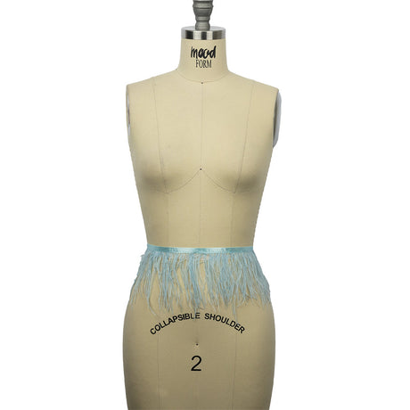 Ostrich Feather Fringe Trim 5" Single Ply - Baby Blue - Aviana Collection