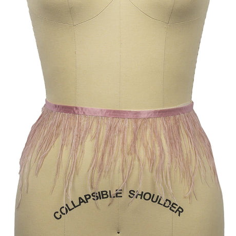 Ostrich Feather Fringe Trim 5" Single Ply - Dark Pink - Aviana Collection