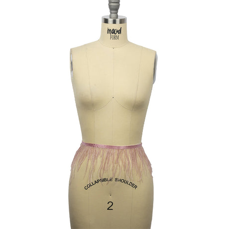 Ostrich Feather Fringe Trim 5" Single Ply - Dark Pink - Aviana Collection