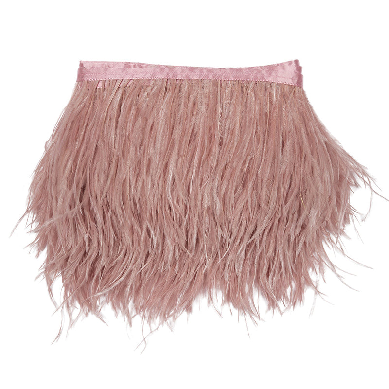 Ostrich Feather Fringe Trim 5" Single Ply - Dark Pink - Aviana Collection